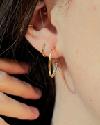 Claudia Hoop diamond stud gold pvd waterproof vienna domani