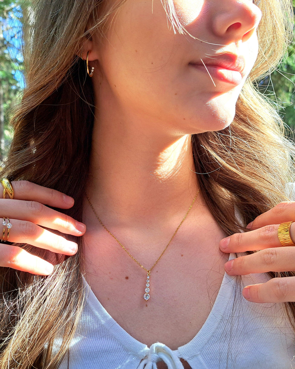 juliette 5 diamond necklace pvd waterproof vienna domani
